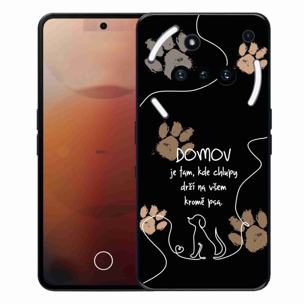 Gélový kryt mmCase na Nothing Phone (3a) - psí motív čierne pozadie
