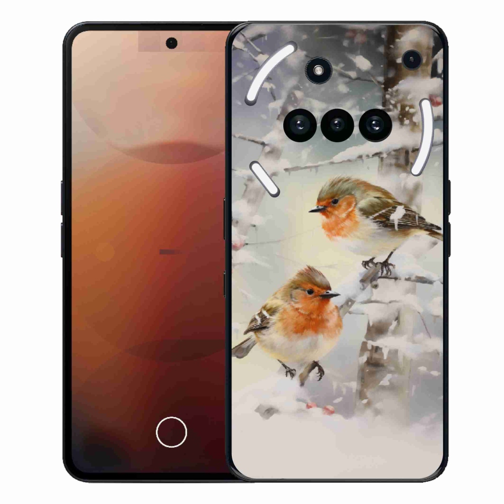 Gélový kryt mmCase na Nothing Phone (3a) - vtáčiky v zime