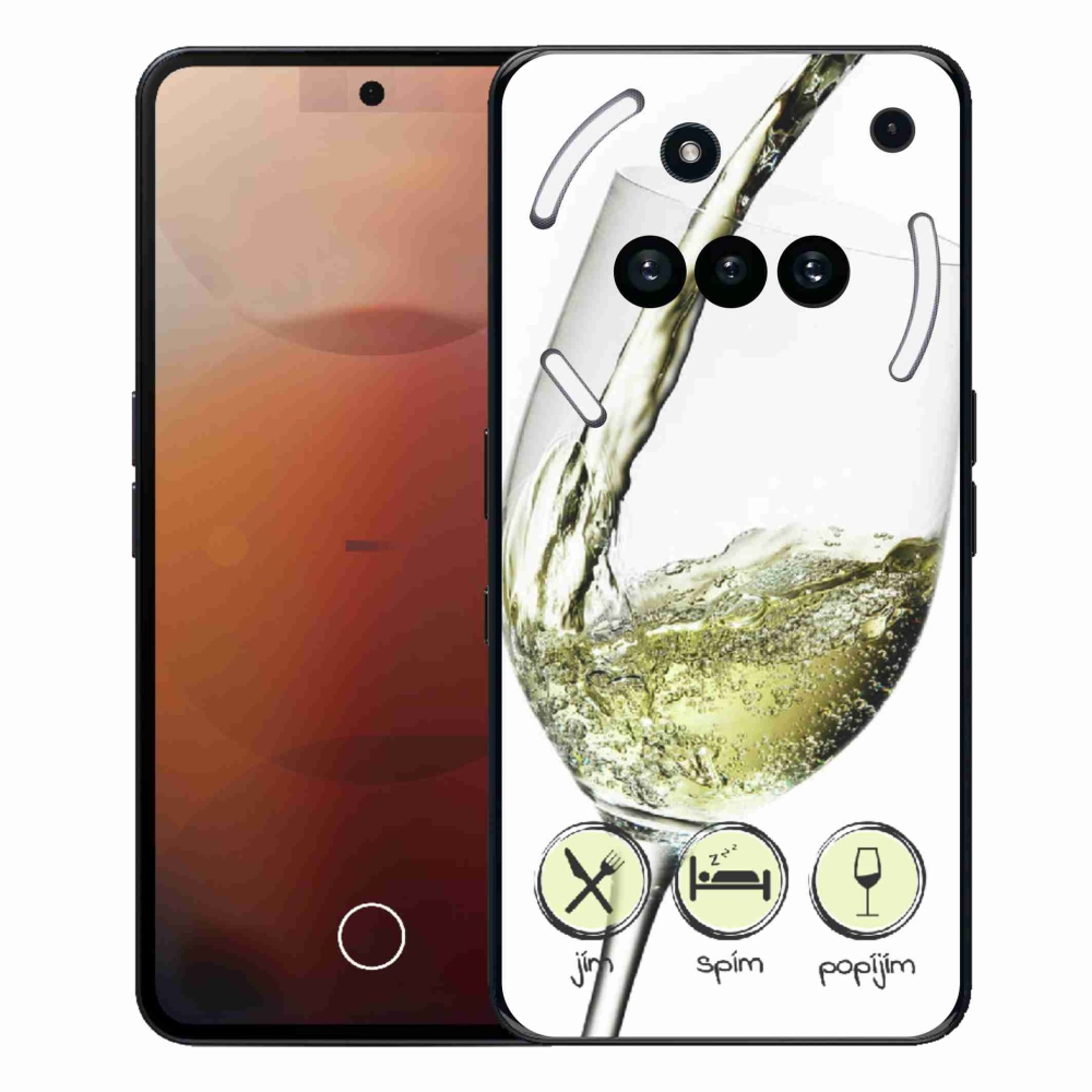 Gélový kryt mmCase na Nothing Phone (3a) - pohár vína bielej