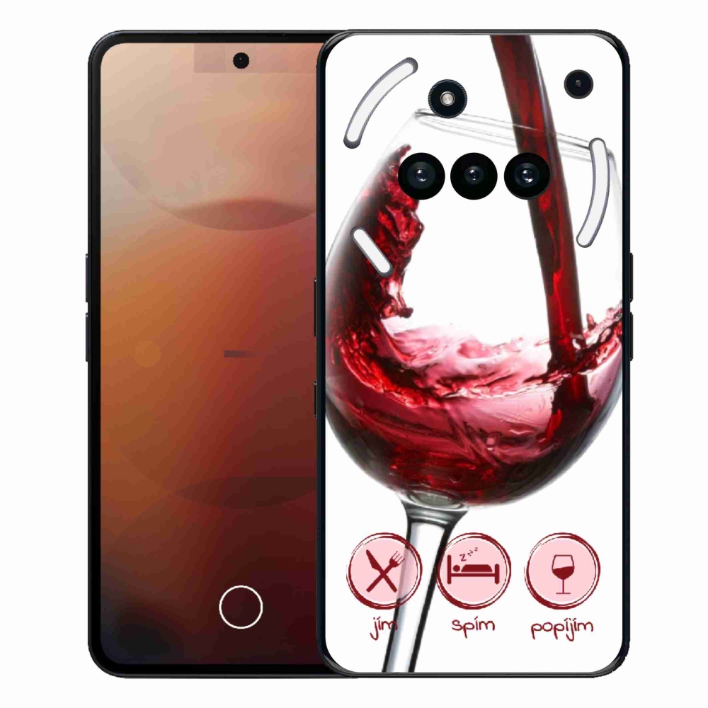Gélový kryt mmCase na Nothing Phone (3a) - pohár vína červené