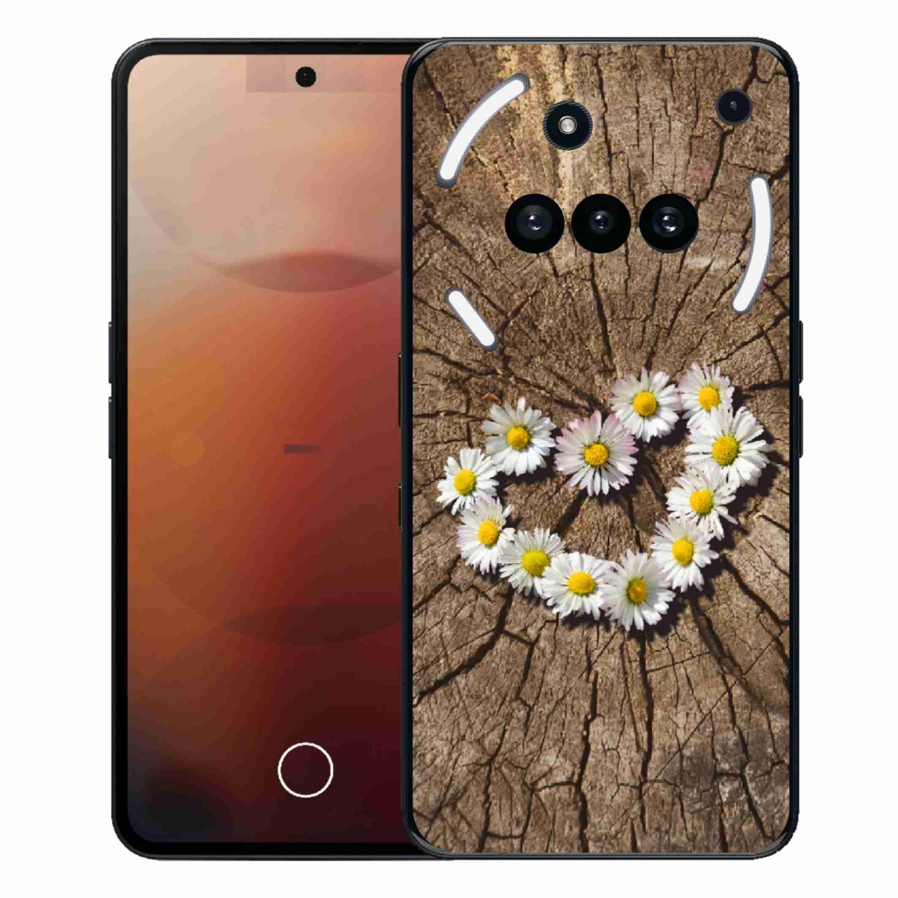 Gélový kryt mmCase na Nothing Phone (3a) - srdce z margaréty