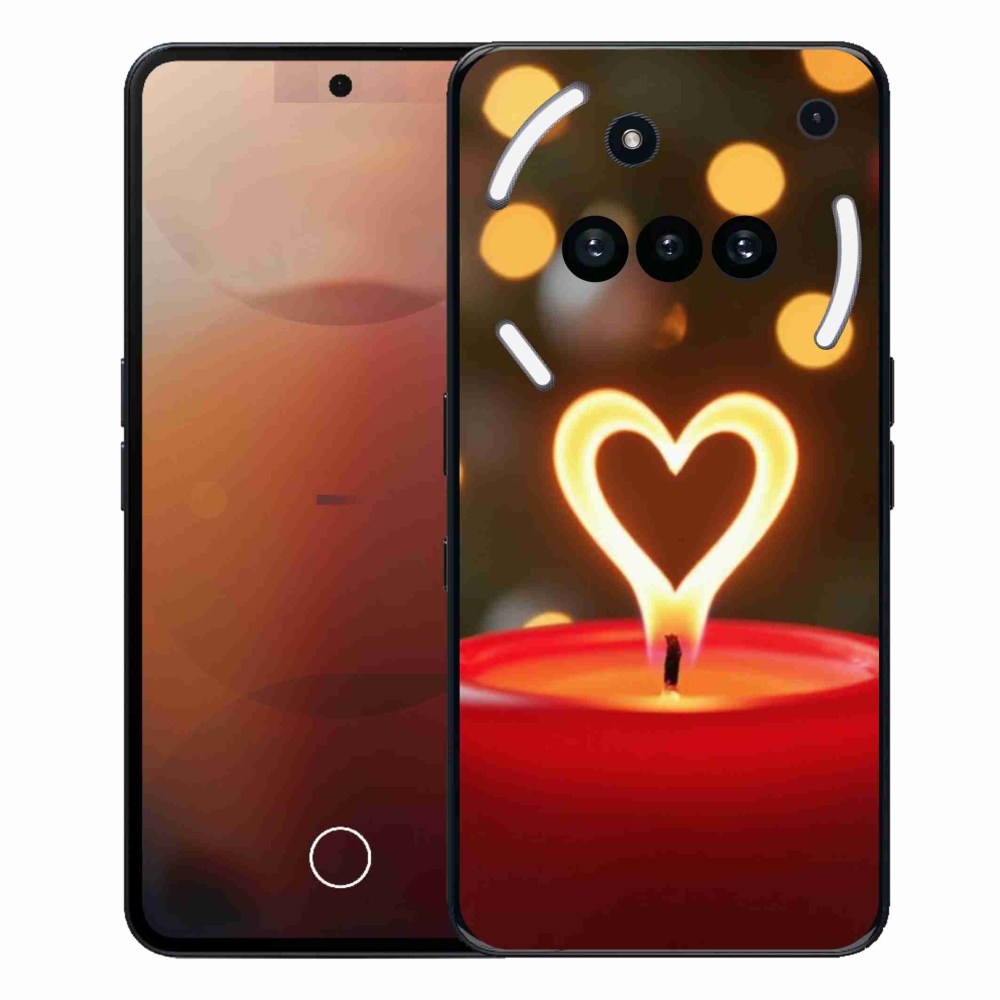 Gélový kryt mmCase na Nothing Phone (3a) - srdce z plameňa