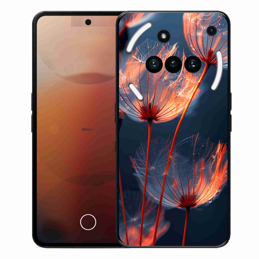 Gélový kryt mmCase na Nothing Phone (3a) - svetielkujúce páperie
