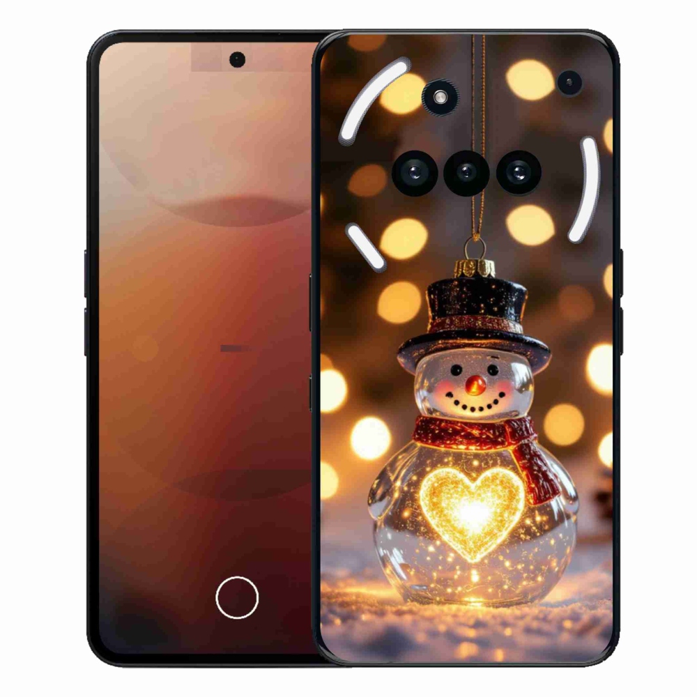 Gélový kryt mmCase na Nothing Phone (3a) - svietiaci vianočný snehuliak