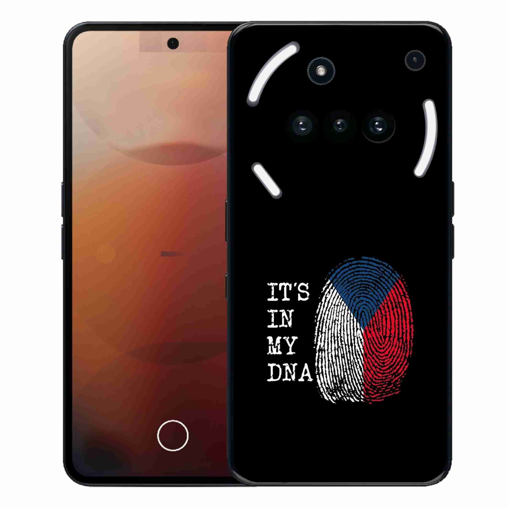 Gélový kryt mmCase na Nothing Phone (3a) - vlajka odtlačok prsta čierne pozadie