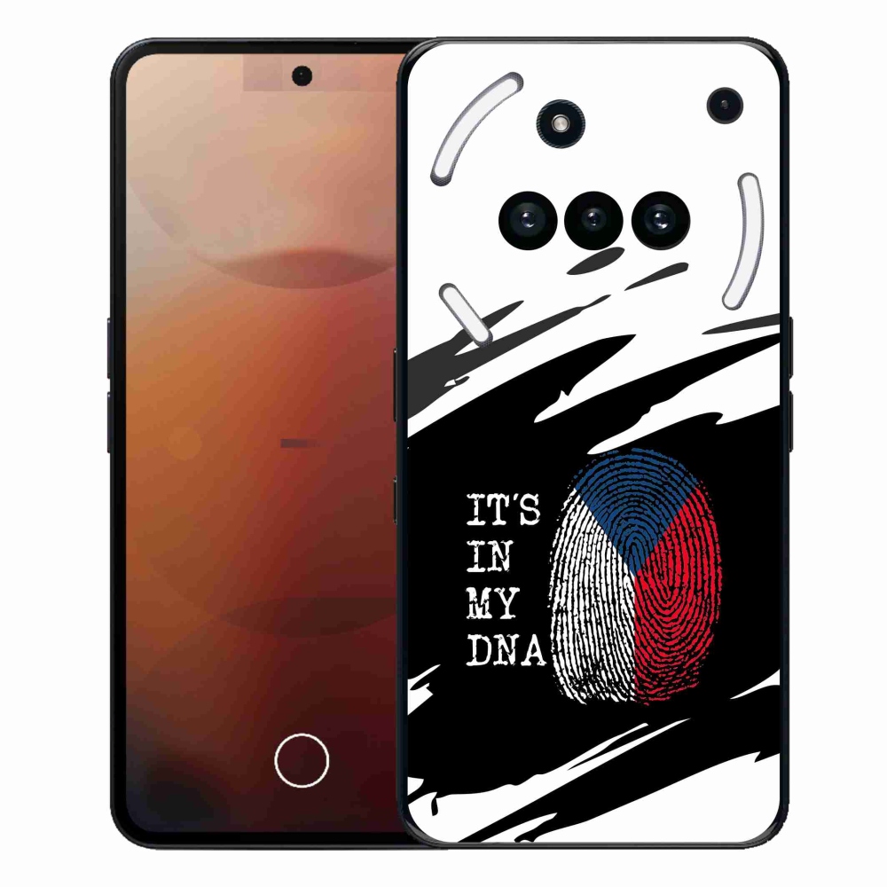 Gélový kryt mmCase na Nothing Phone (3a) - vlajka odtlačok prsta čiernobiele pozadie