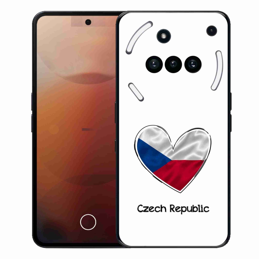 Gélový kryt mmCase na Nothing Phone (3a) - vlajka srdca biele pozadie