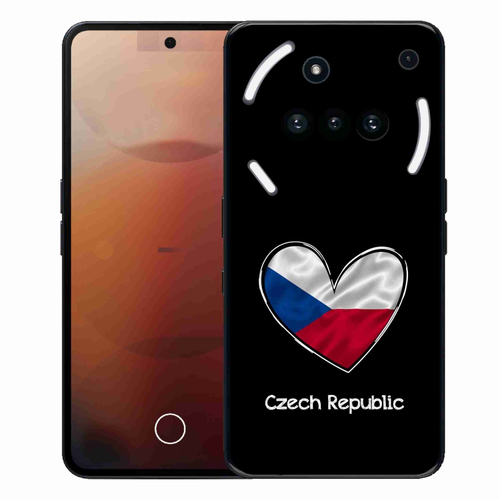 Gélový kryt mmCase na Nothing Phone (3a) - vlajka srdca čierne pozadie