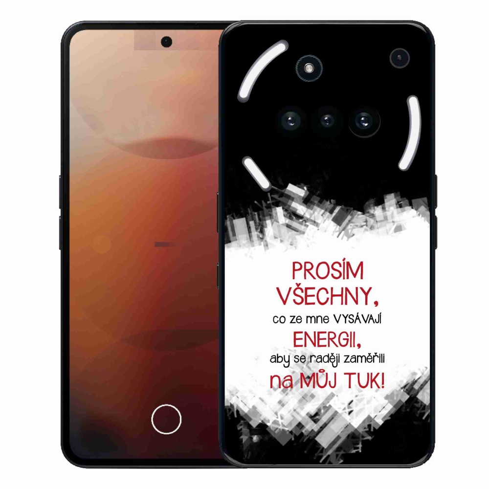Gélový kryt mmCase na Nothing Phone (3a) - vtipný text 1 červený