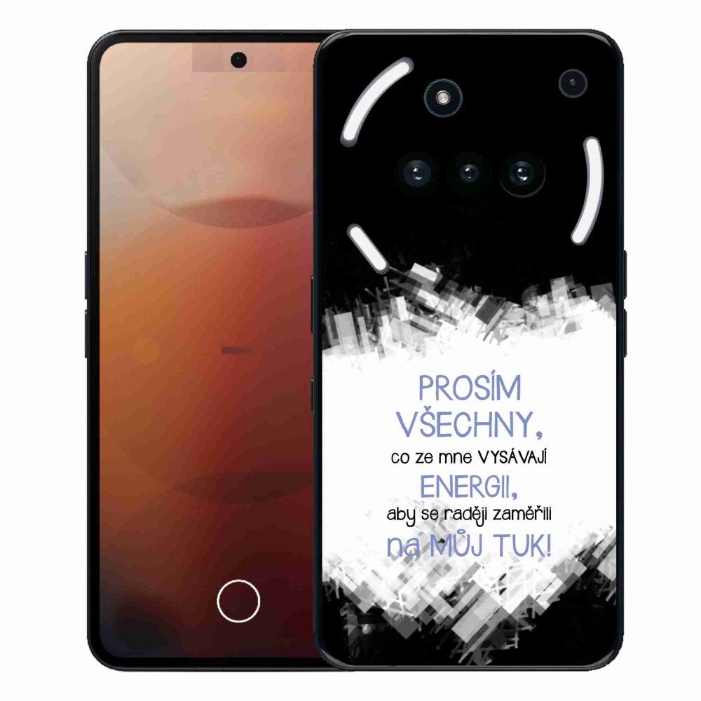 Gélový kryt mmCase na Nothing Phone (3a) - vtipný text 1 modrý