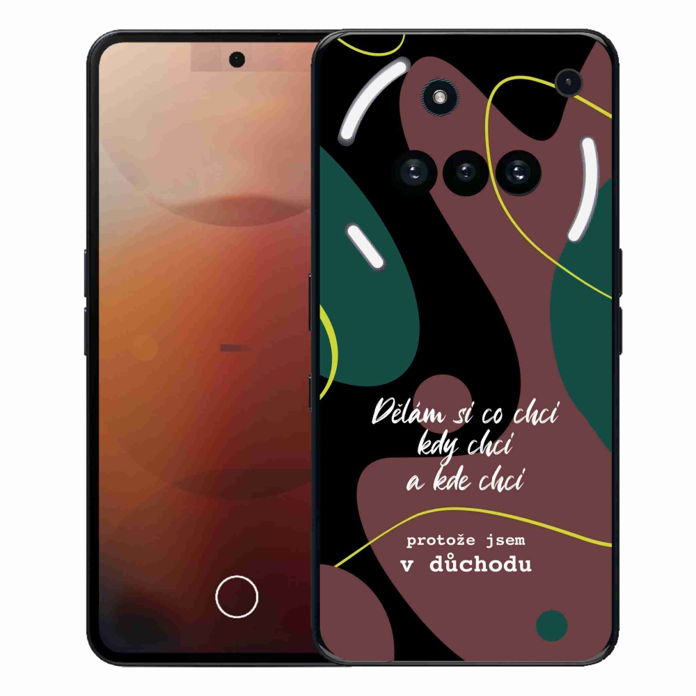 Gélový kryt mmCase na Nothing Phone (3a) - vtipný text 10 čierne pozadie
