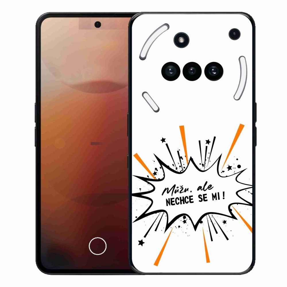 Gélový kryt mmCase na Nothing Phone (3a) - vtipný text 11 biele pozadie