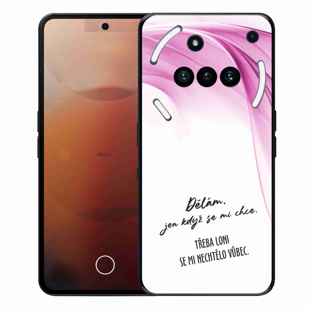 Gélový kryt mmCase na Nothing Phone (3a) - vtipný text 12 biele pozadie