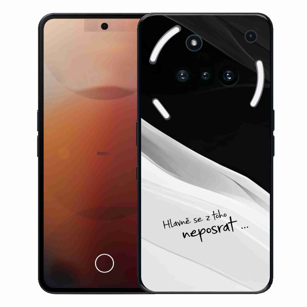 Gélový kryt mmCase na Nothing Phone (3a) - vtipný text 13 bieločierne pozadie