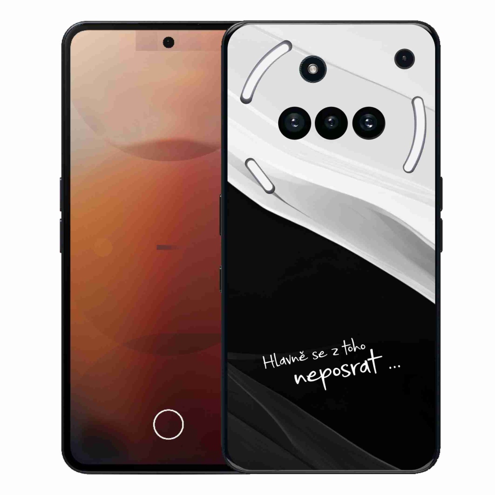 Gélový kryt mmCase na Nothing Phone (3a) - vtipný text 13 čiernobiele pozadie