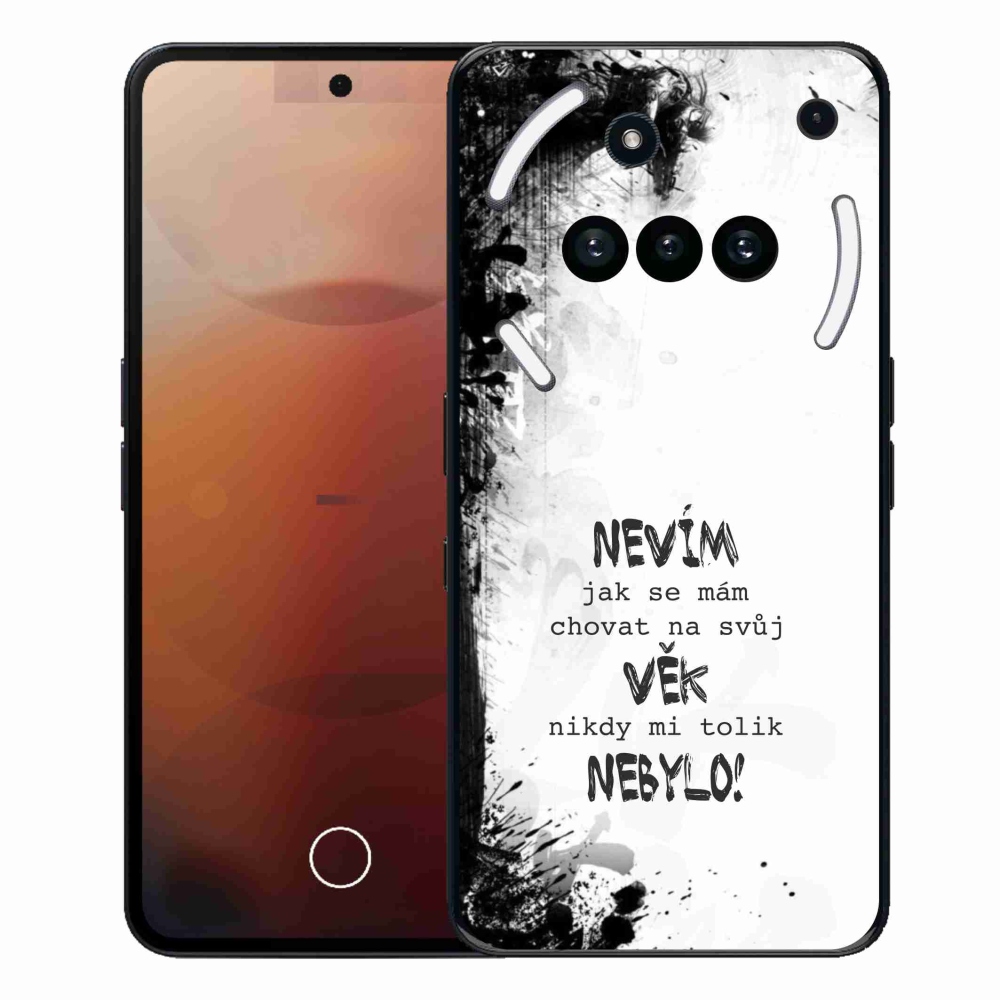 Gélový kryt mmCase na Nothing Phone (3a) - vtipný text 14 biele pozadie