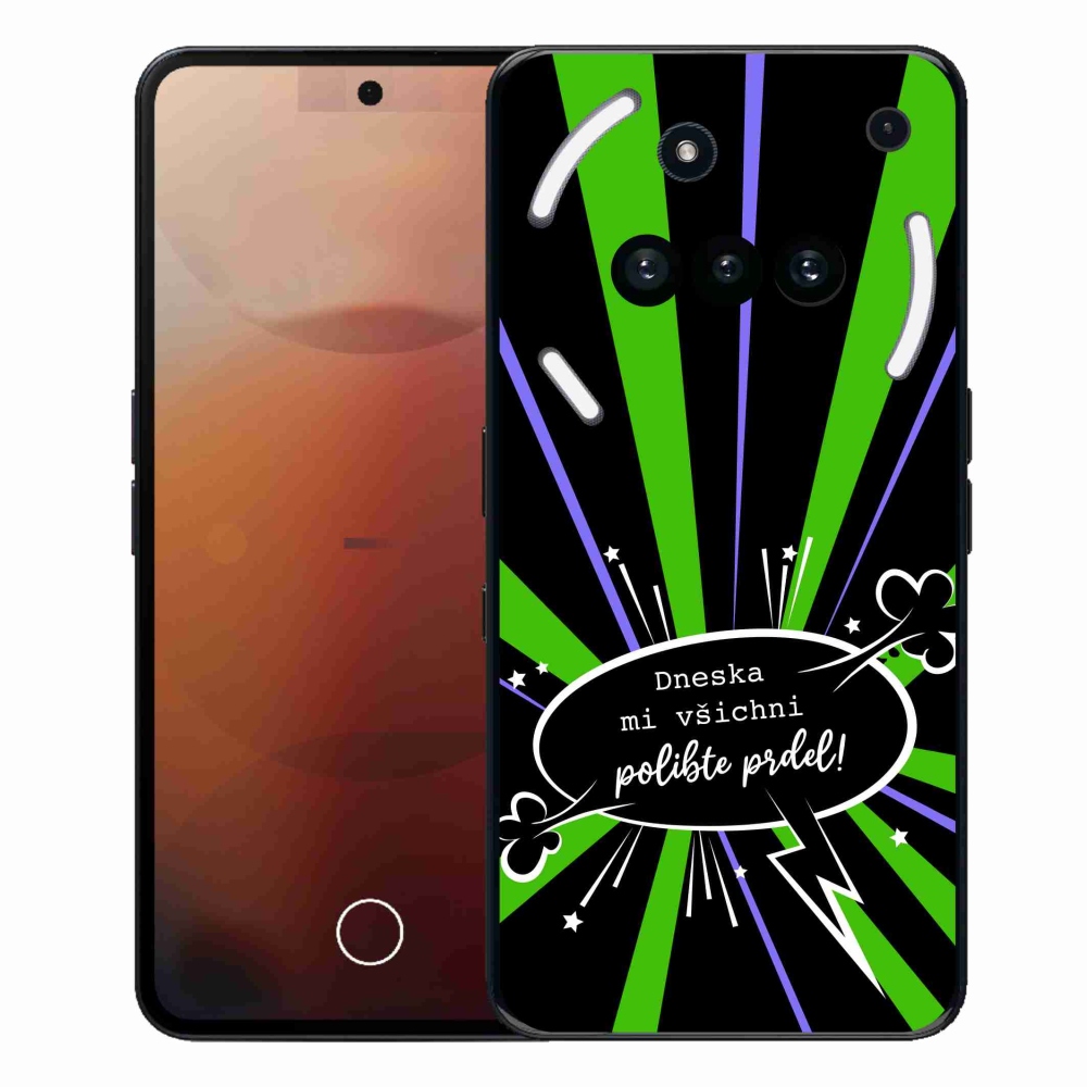 Gélový kryt mmCase na Nothing Phone (3a) - vtipný text 15 čierne pozadie