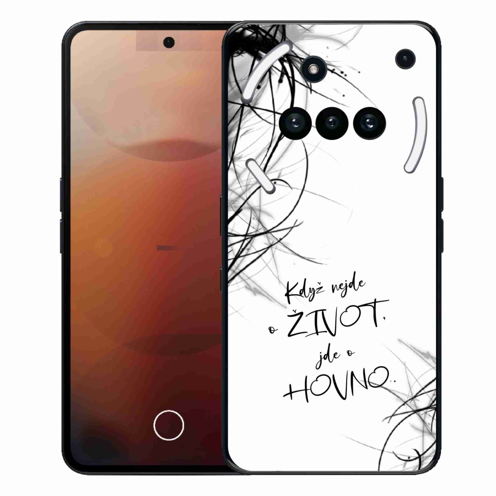 Gélový kryt mmCase na Nothing Phone (3a) - vtipný text 16 biele pozadie