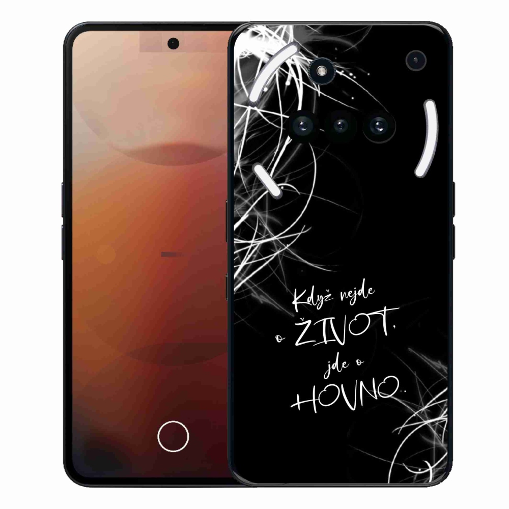 Gélový kryt mmCase na Nothing Phone (3a) - vtipný text 16 čierne pozadie