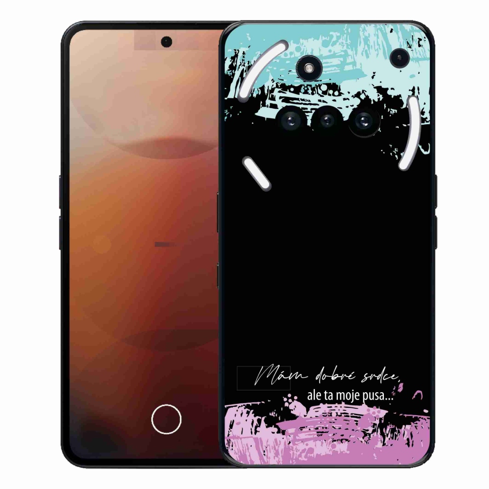 Gélový kryt mmCase na Nothing Phone (3a) - vtipný text 3 čierne pozadie