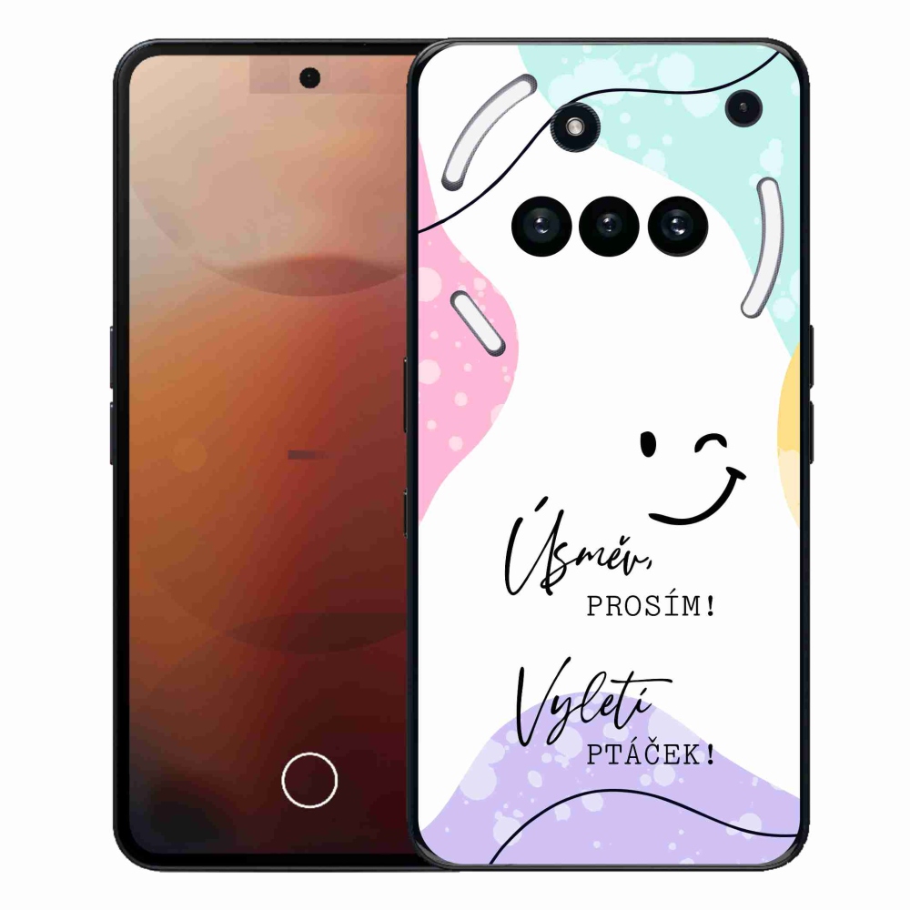 Gélový kryt mmCase na Nothing Phone (3a) - vtipný text 4 biele pozadie