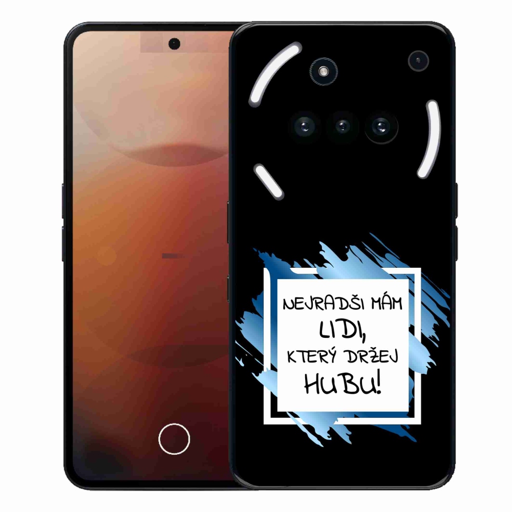 Gélový kryt mmCase na Nothing Phone (3a) - vtipný text 7 bieločierne pozadie
