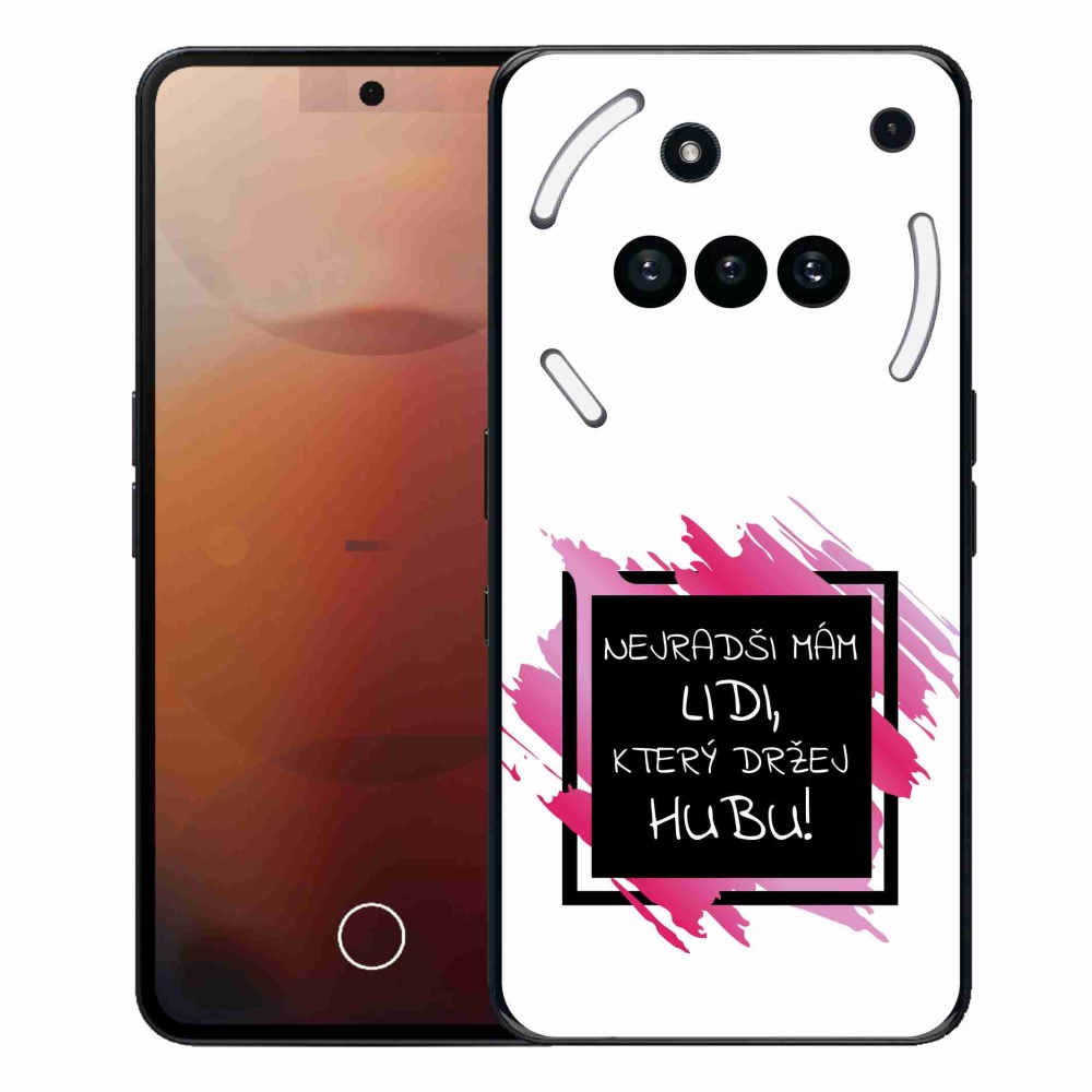 Gélový kryt mmCase na Nothing Phone (3a) - vtipný text 7 čiernobiele pozadie
