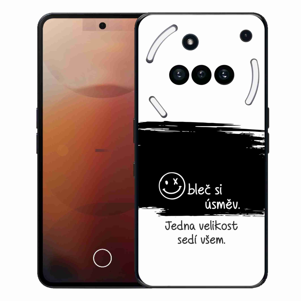 Gélový kryt mmCase na Nothing Phone (3a) - vtipný text 8 čiernobiele pozadie
