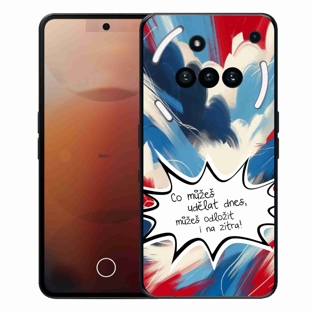 Gélový kryt mmCase na Nothing Phone (3a) - vtipný text 9 biele pozadie