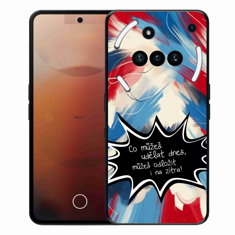 Gélový kryt mmCase na Nothing Phone (3a) - vtipný text 9 čierne pozadie