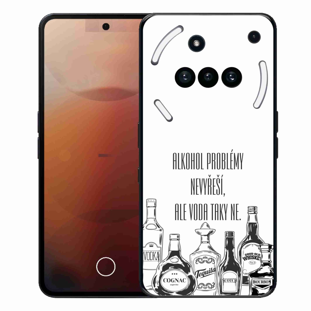 Gélový kryt mmCase na Nothing Phone (3a) - vtipný text biele pozadie