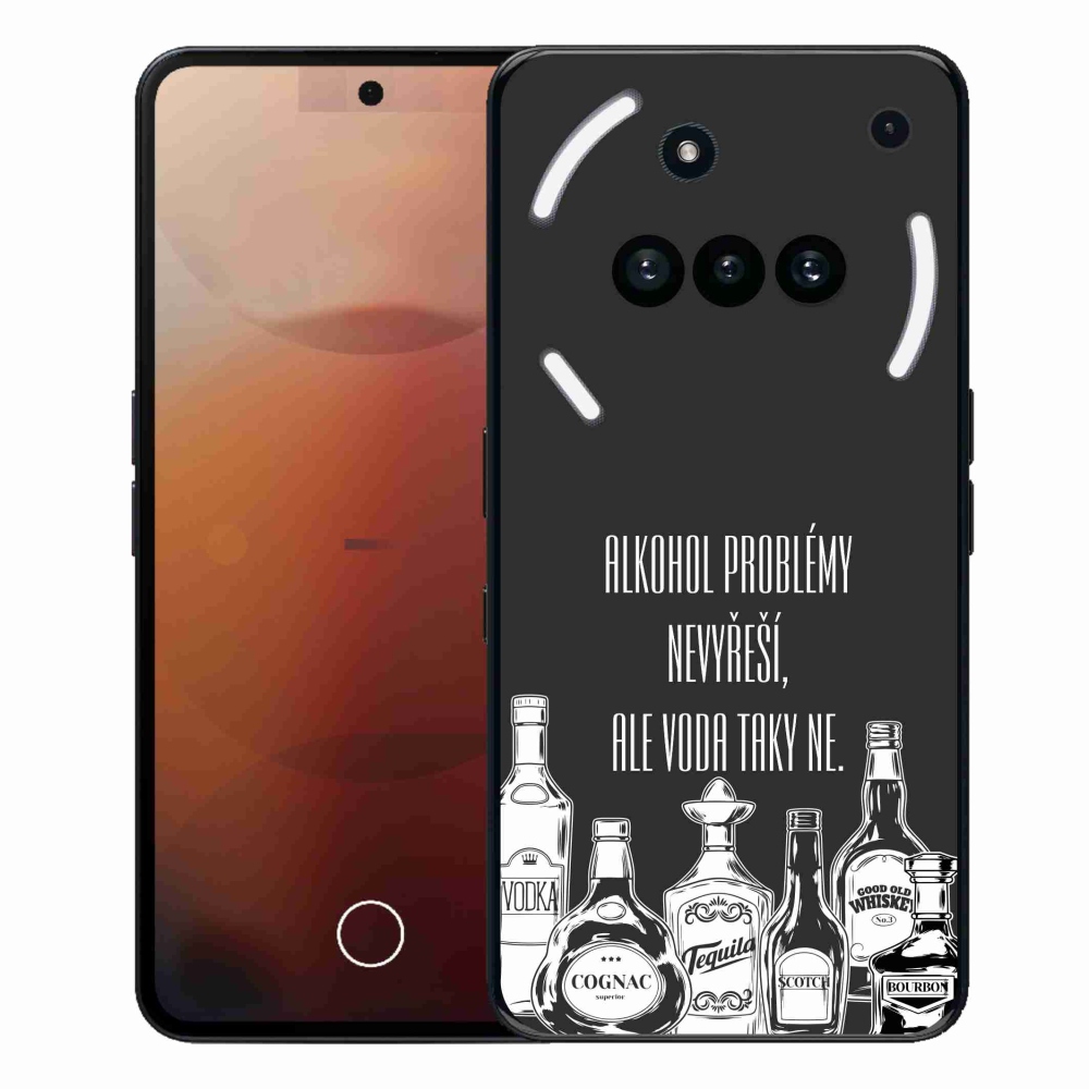 Gélový kryt mmCase na Nothing Phone (3a) - vtipný text čierne pozadie