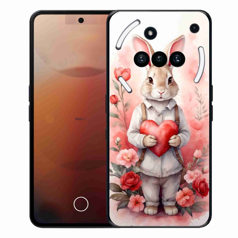 Gélový kryt mmCase na Nothing Phone (3a) - zajac so srdiečkom