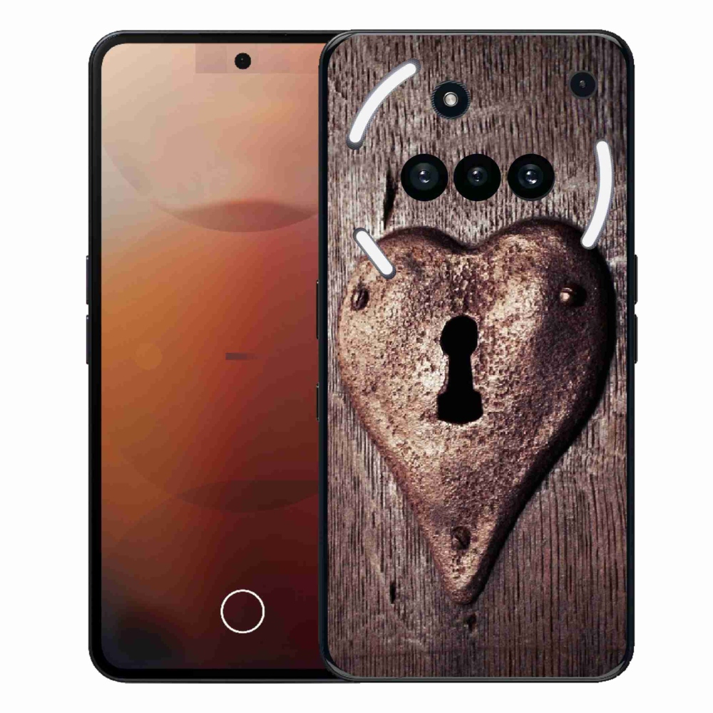 Gélový kryt mmCase na Nothing Phone (3a) - zámok v tvare srdca
