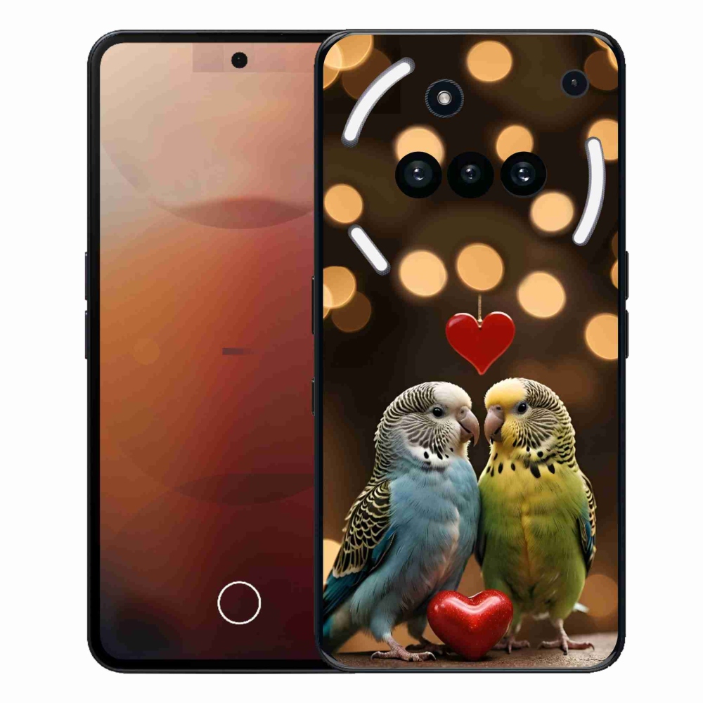 Gélový kryt mmCase na Nothing Phone (3a) - zamilovaní papagáje
