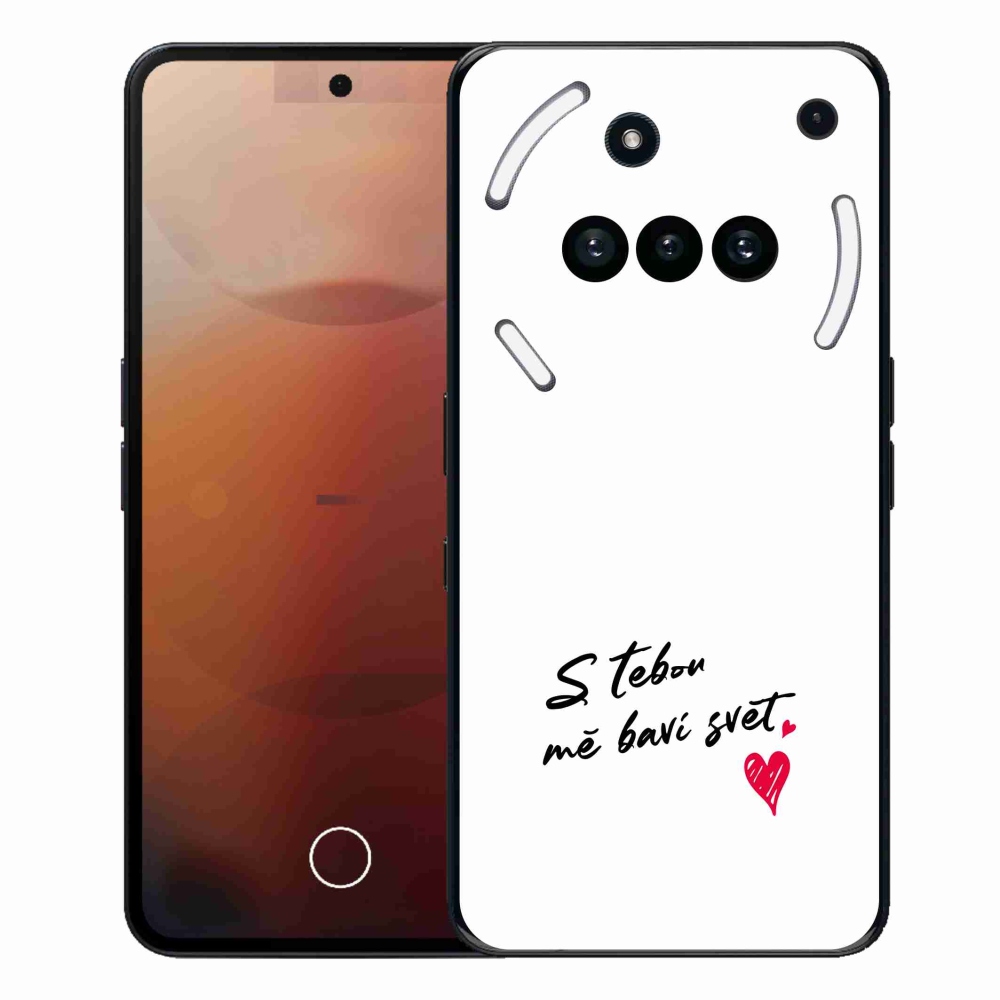 Gélový kryt mmCase na Nothing Phone (3a) - zamilovaný text 1 biele pozadie