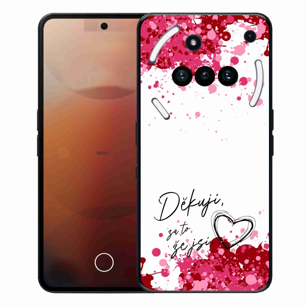 Gélový kryt mmCase na Nothing Phone (3a) - zamilovaný text 2 biele pozadie