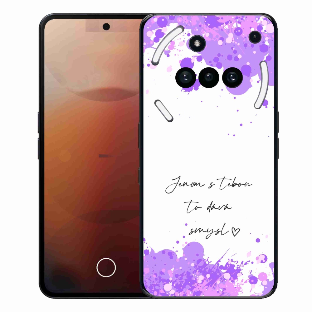 Gélový kryt mmCase na Nothing Phone (3a) - zamilovaný text biele pozadie
