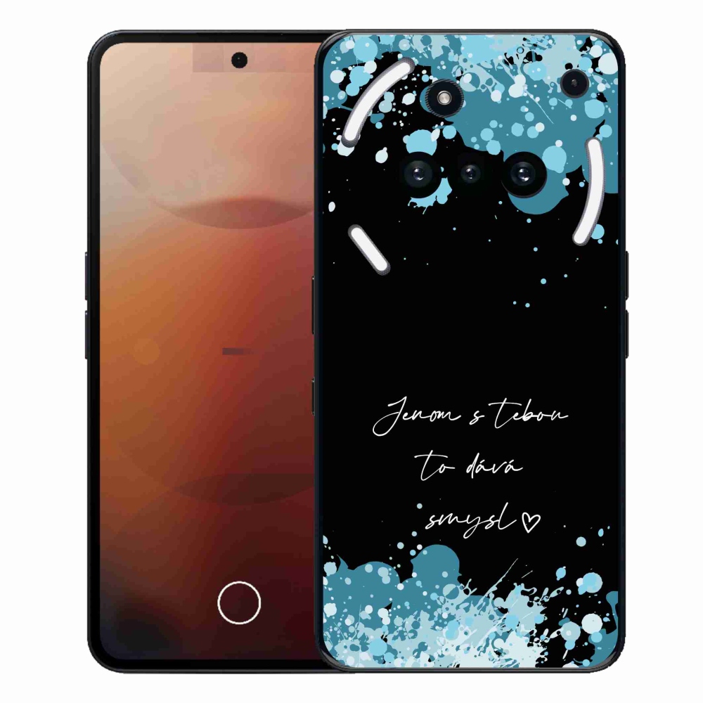 Gélový kryt mmCase na Nothing Phone (3a) - zamilovaný text čierne pozadie