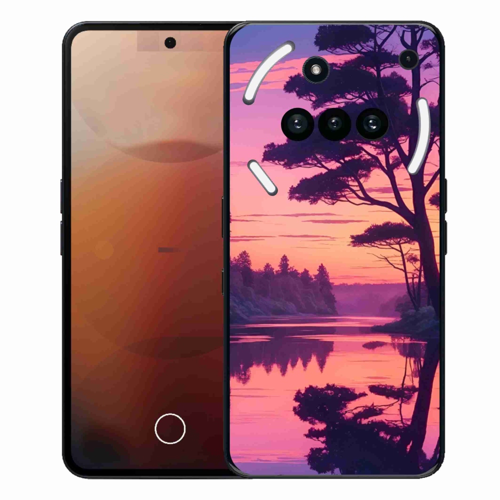 Gélový kryt mmCase na Nothing Phone (3a) - západ slnka nad jazerom