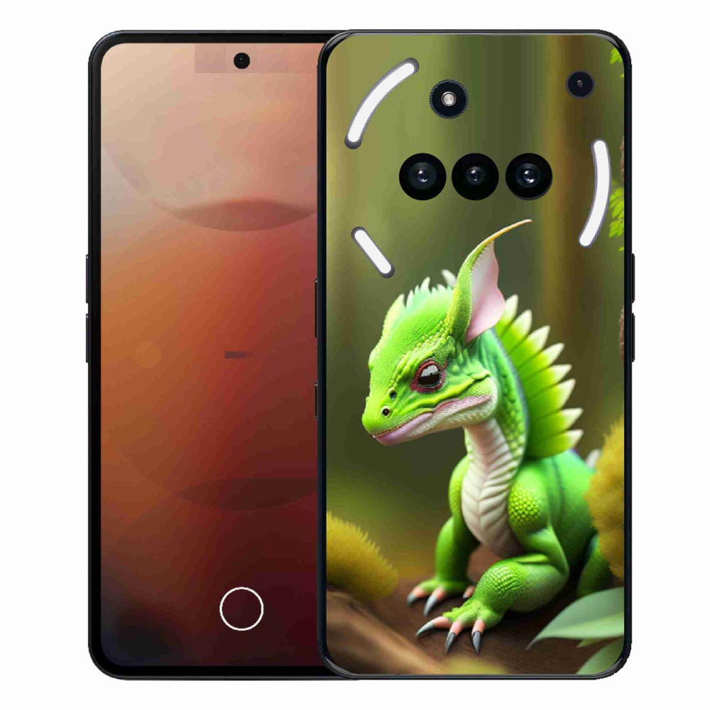 Gélový kryt mmCase na Nothing Phone (3a) - zelený dráčik