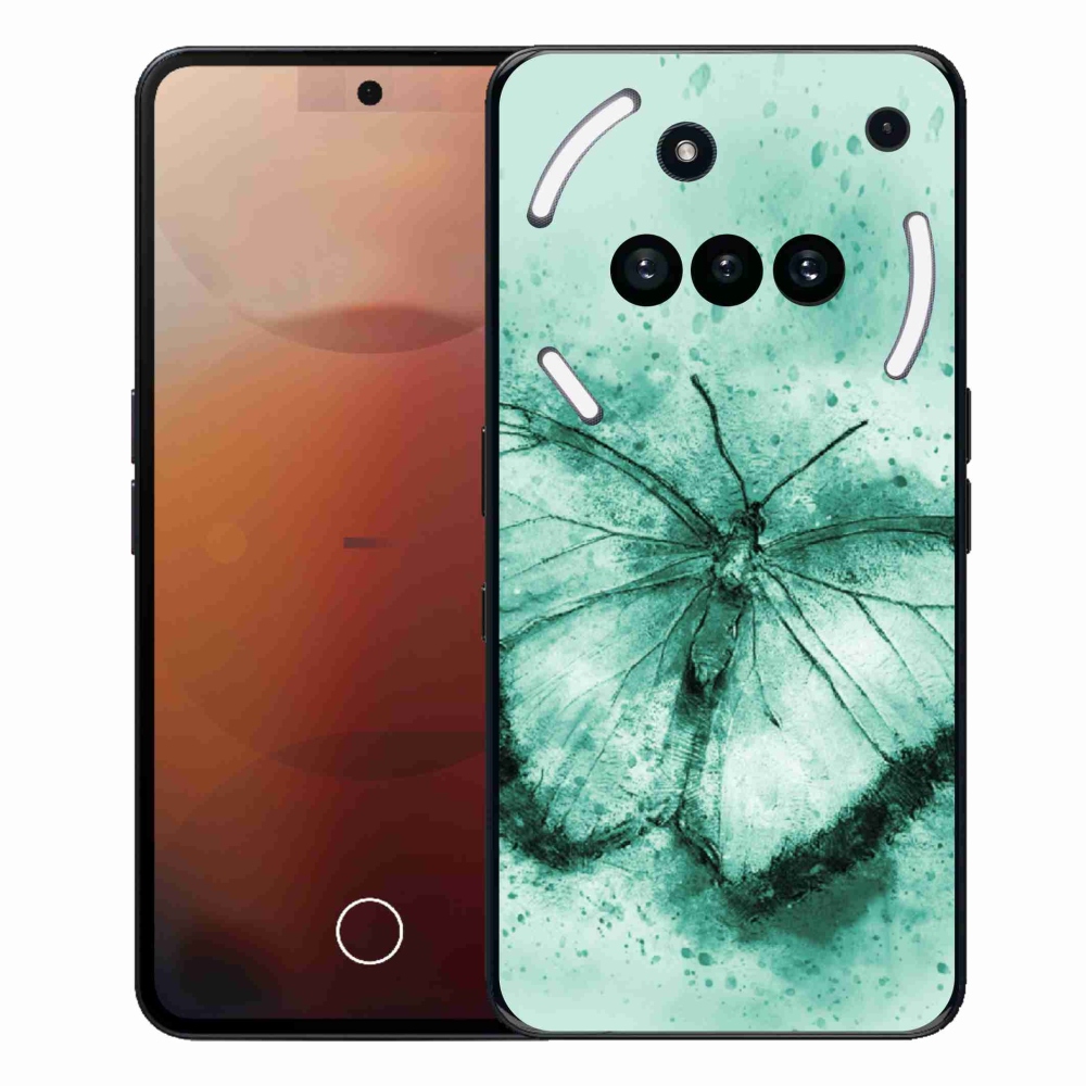 Gélový kryt mmCase na Nothing Phone (3a) - zelený motýľ