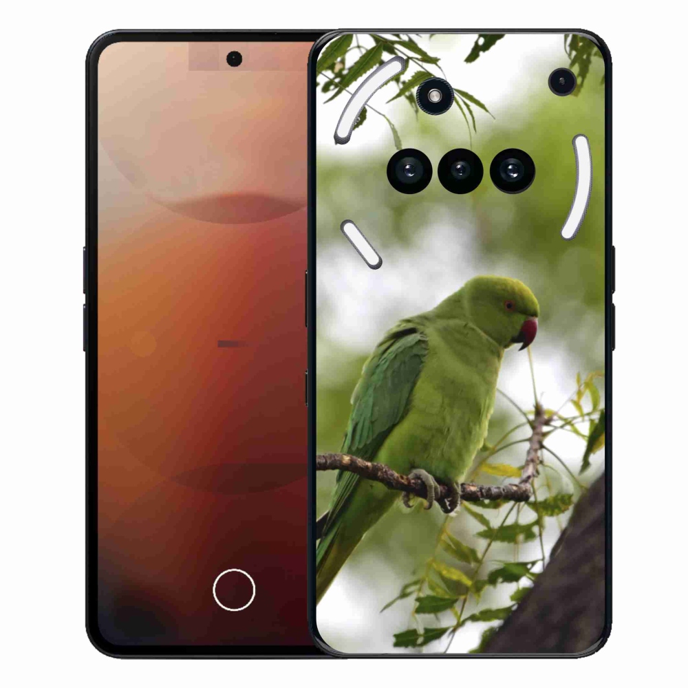 Gélový kryt mmCase na Nothing Phone (3a) - zelený papagáj