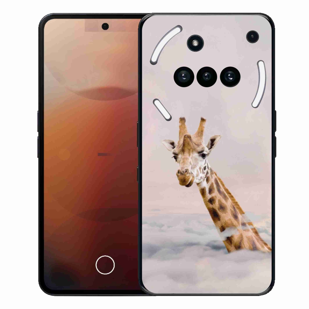 Gélový kryt mmCase na Nothing Phone (3a) - žirafa v oblakoch