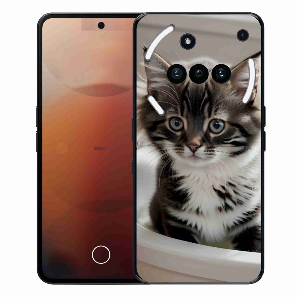 Gélový kryt mmCase na Nothing Phone (3a) - zvedavé mačiatko
