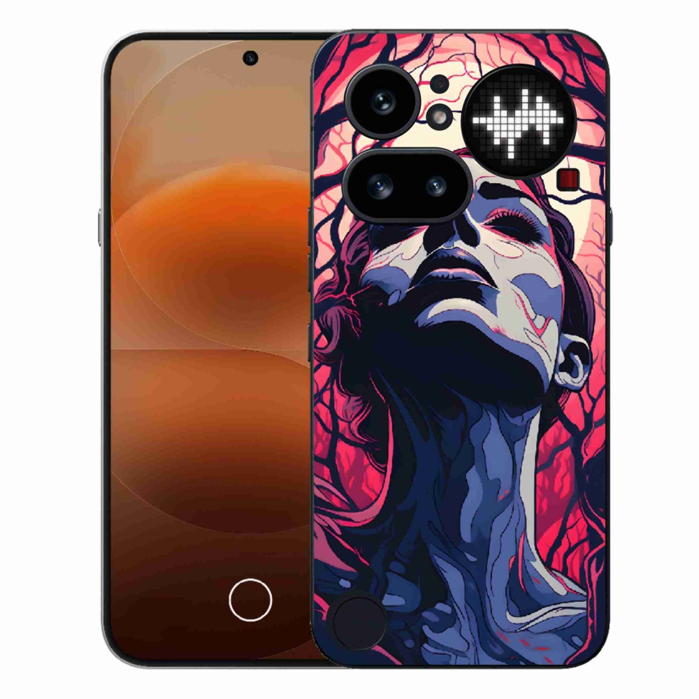 Gélový kryt mmCase na Nothing Phone (4a) - abstraktná tvár