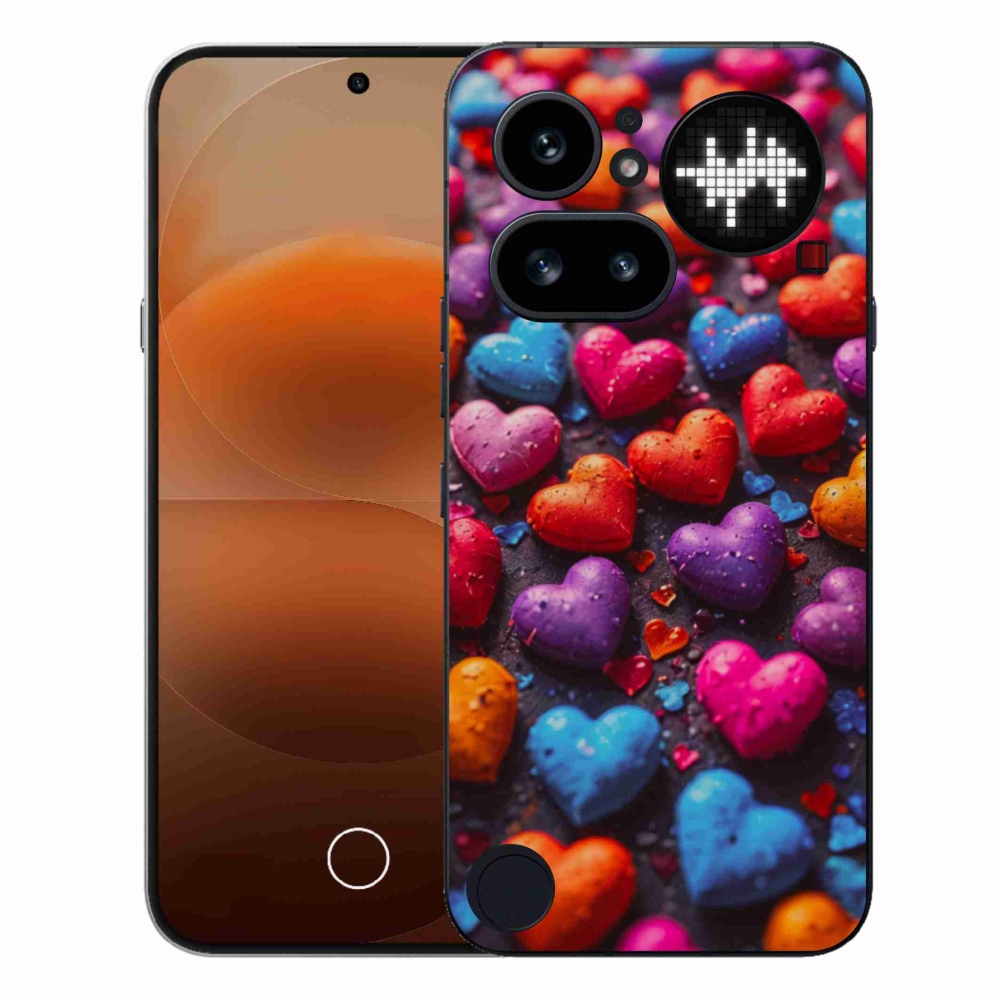 Gélový kryt mmCase na Nothing Phone (4a) - farebné srdcia