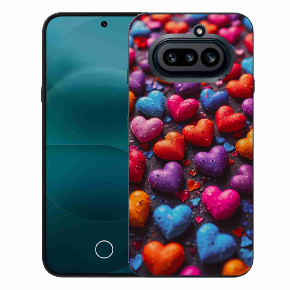 Gélový kryt mmCase na Nothing Phone (4a) - farebné srdcia