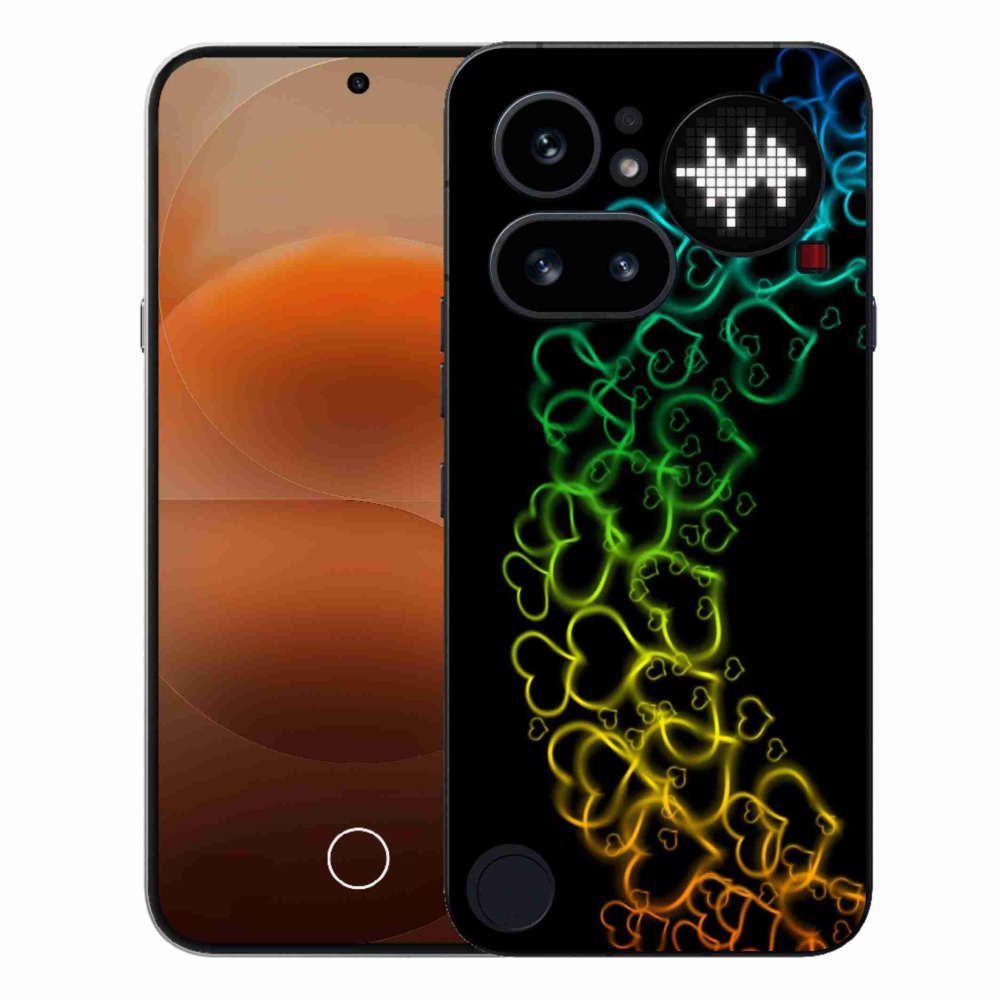 Gélový kryt mmCase na Nothing Phone (4a) - farebné srdiečka