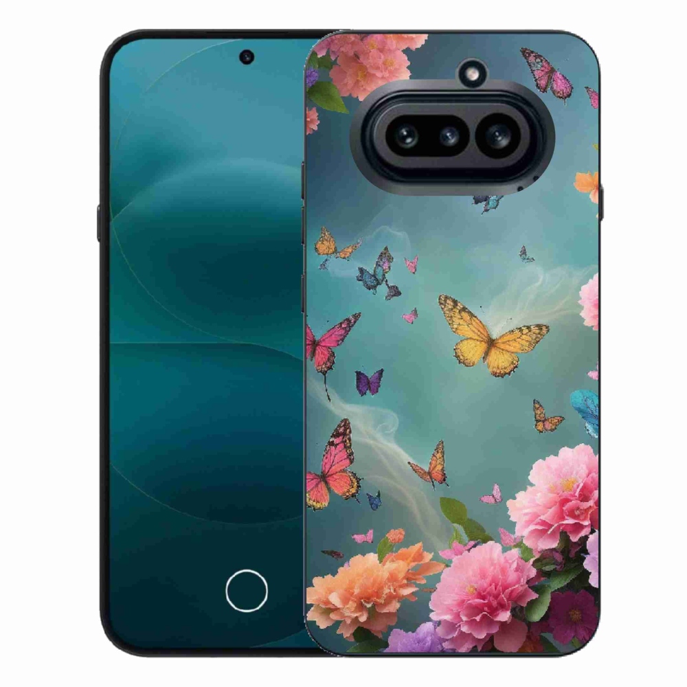 Gélový kryt mmCase na Nothing Phone (4a) - farebné kvety a motýle